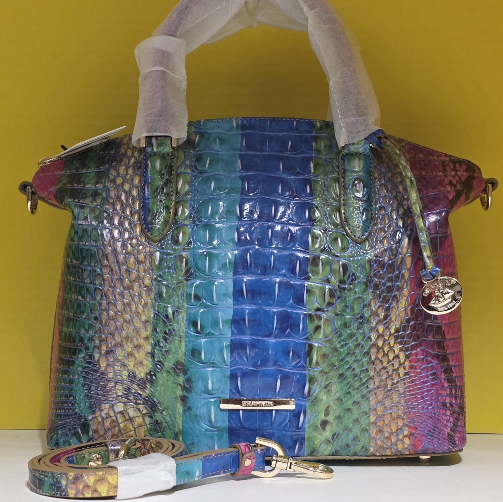 Brahmin MD Multicolor Crocodile Embossed Duxbury Satchel